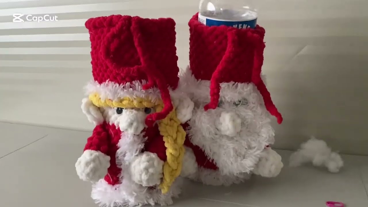 1. Bölüm Alize puffy fine ile noel baba ve anne kesesi örüyoruz