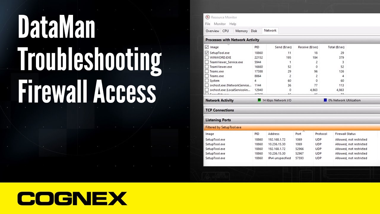 DataMan Troubleshooting: Firewall Access | Cognex Support