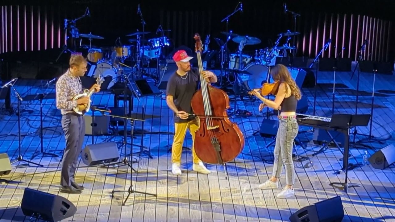 Michael Thurber's Gigantic Energy at Little Island NYC featuring guests Chris Thile and Tessa Lark.