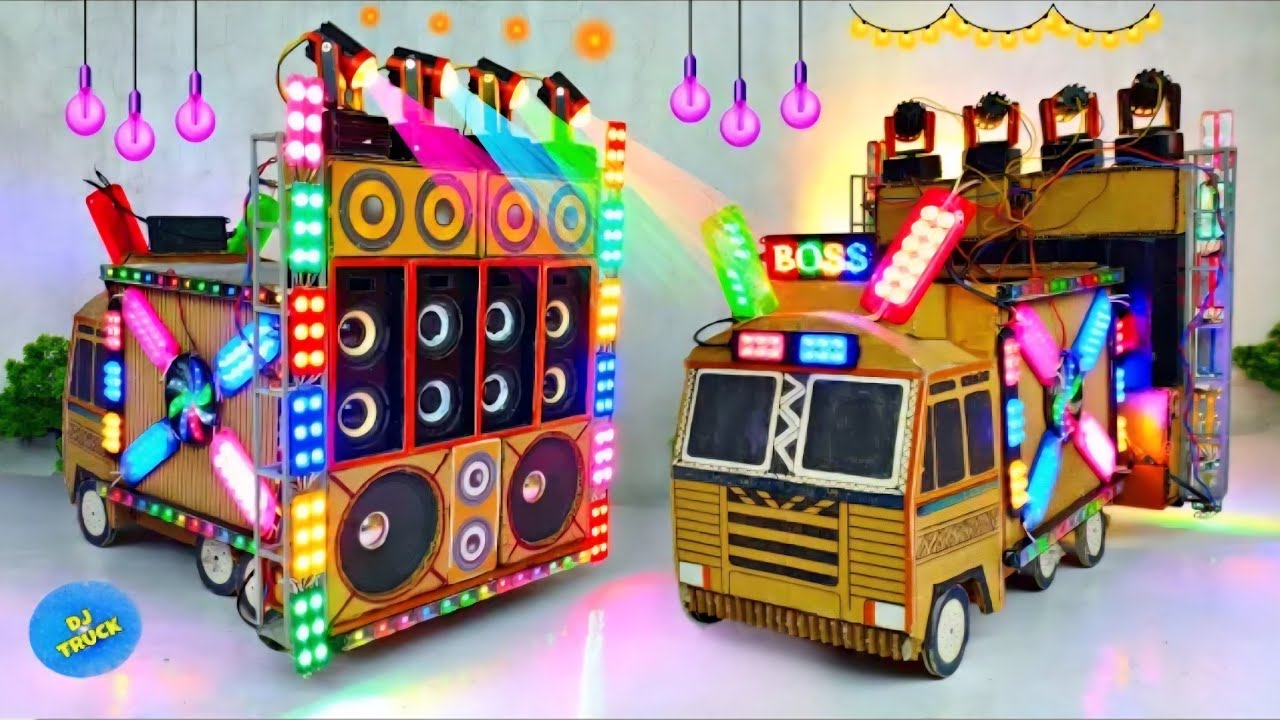 Mini Dj truck Setup | how to make mini dj setup with cardboard Making Dj setup at home