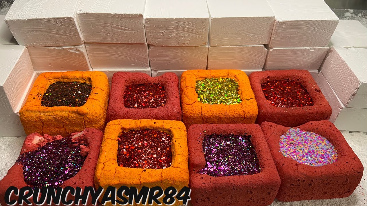 Pasted Glitter Bombs & Fresh Chalk | Oddly Satisfying | ASMR | Sleep Aid