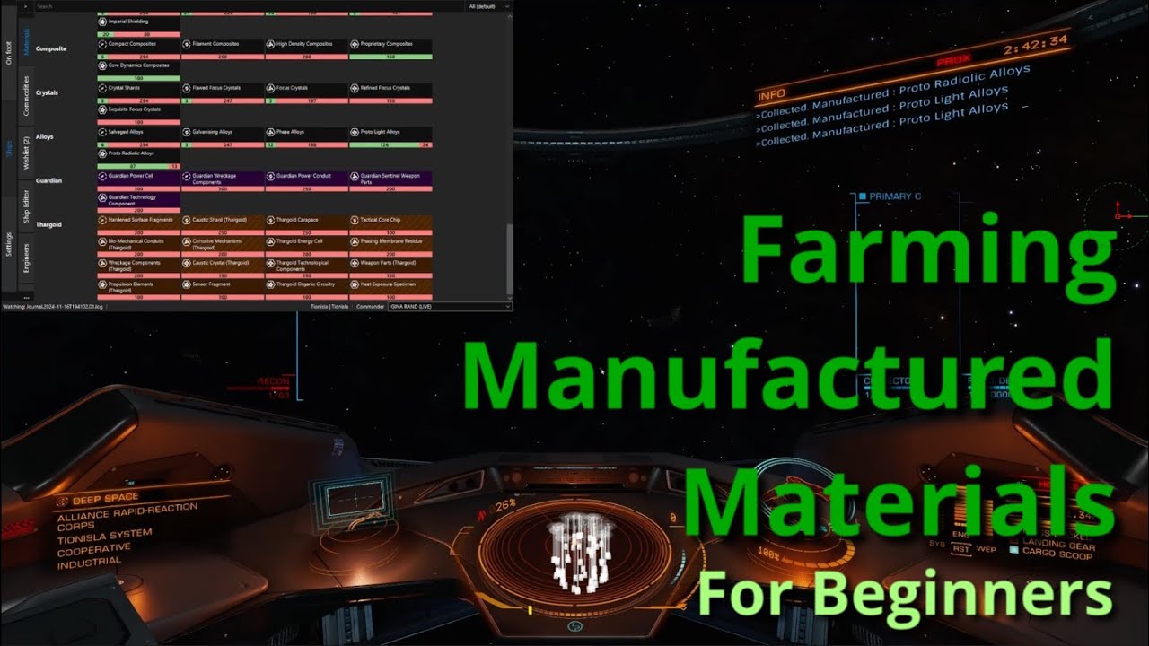 How to farm MANUFACTURED Materials in Elite Dangerous the fast, quick and easy way tutorial