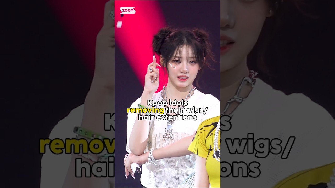 Kpop idolsremoving their wig/hair extensions #kpop #aespa #shorts #fyp