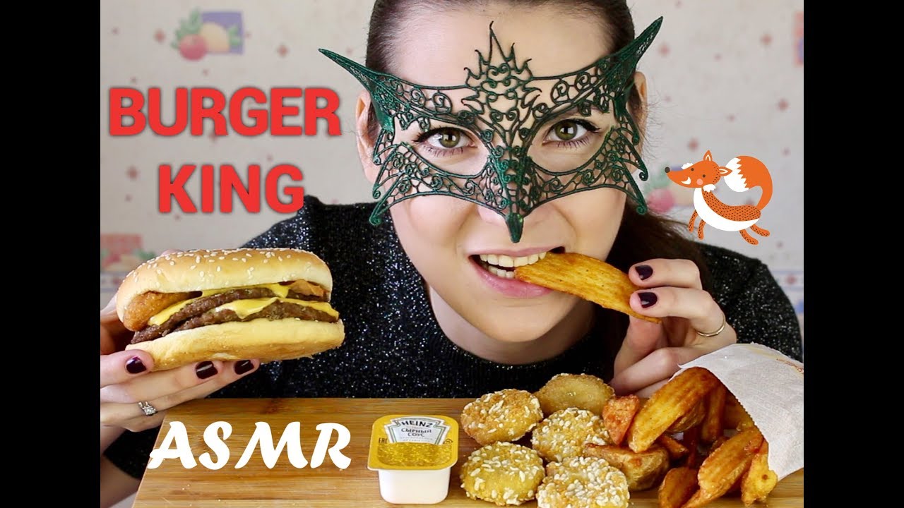 АСМР Бургер Кинг Двойной Беконайзер/ASMR Mukbang Burger King Double Burger and Potato wedg