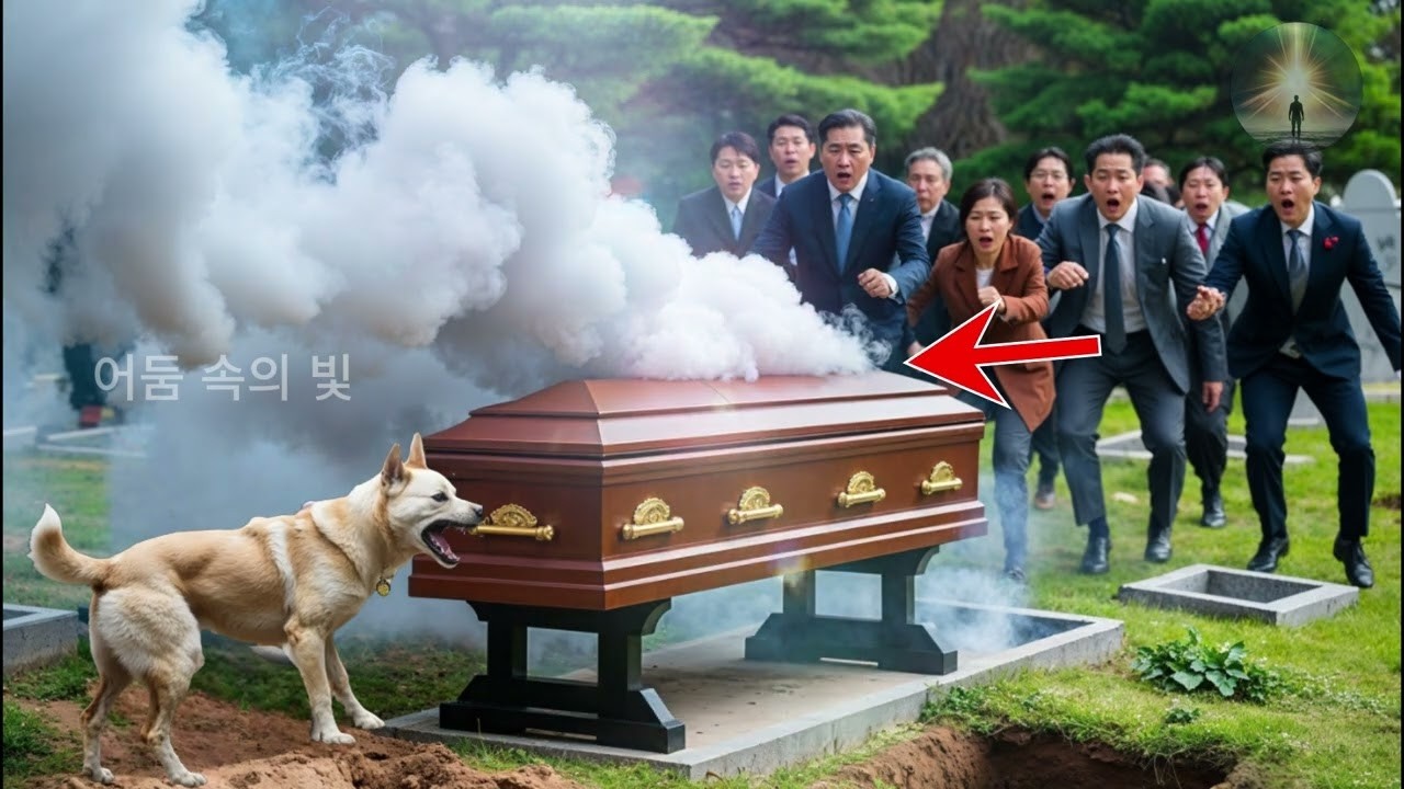 불꽃과 연기가 장례식 도중 관을 뒤덮었다… 그리고 뚜껑을 여는 순간, 모두가 비명을 질렀다!