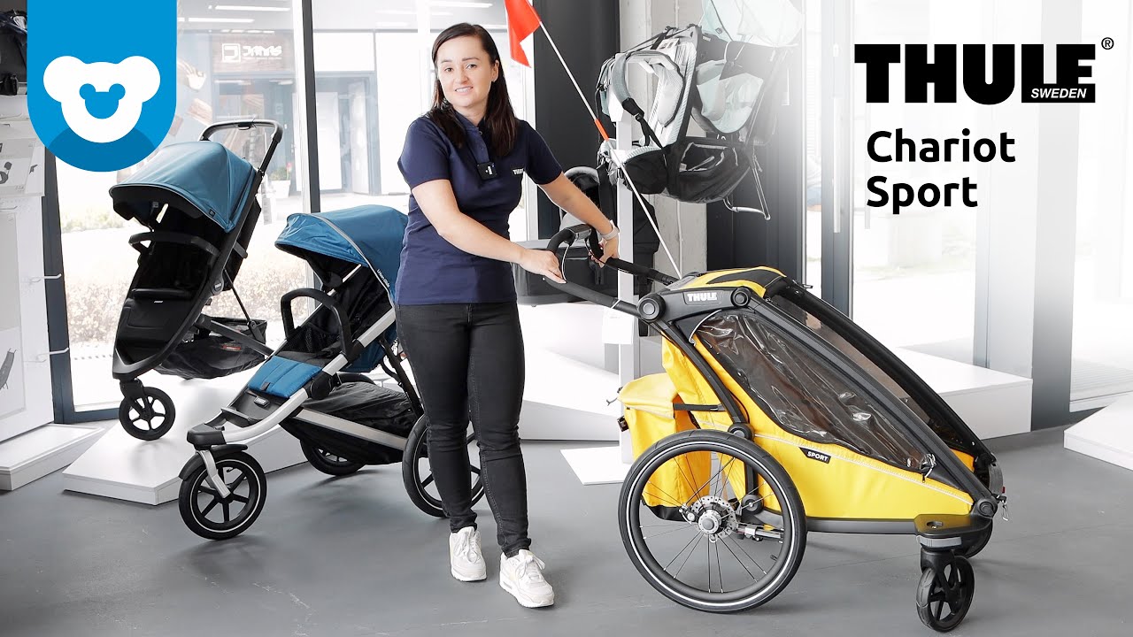 Thule Chariot Sport - Przyczepka Rowerowa, Spacerówka, Wózek do Biegania🏃‍♀️, Wózek na Płozach