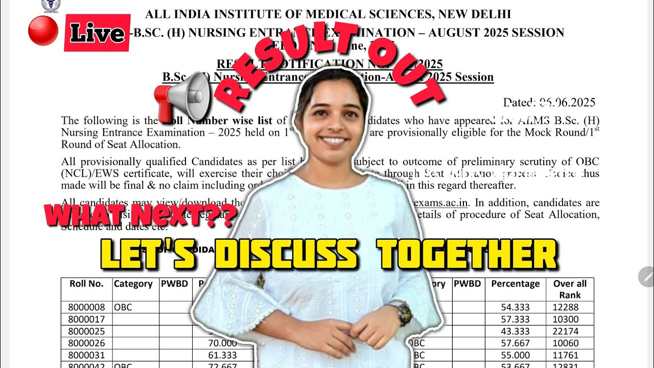 📢AIIMS BSC NURSING ‼️RESULT OUT‼️ #aiims #aiimsnursing #aiimsbscnursing #result