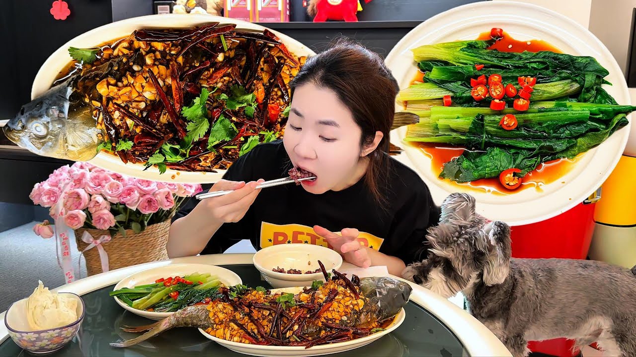 Garlic Sautéed Carp & Poached Lettuce with Soy Sauce | A Cozy Home Dinner