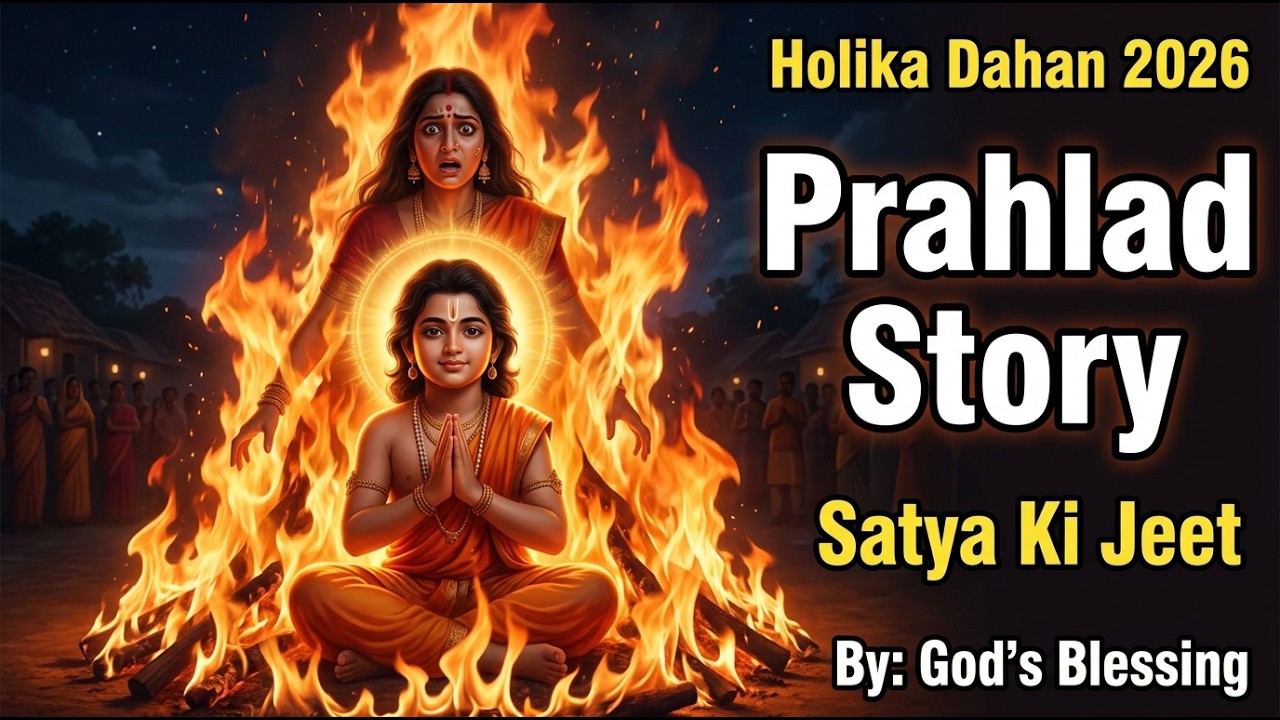Holika Dahan Story 2026 | Prahlad Bhakti Ki Jeet | Satya Ki Agni | Katha Bhajan  | God’s Blessing