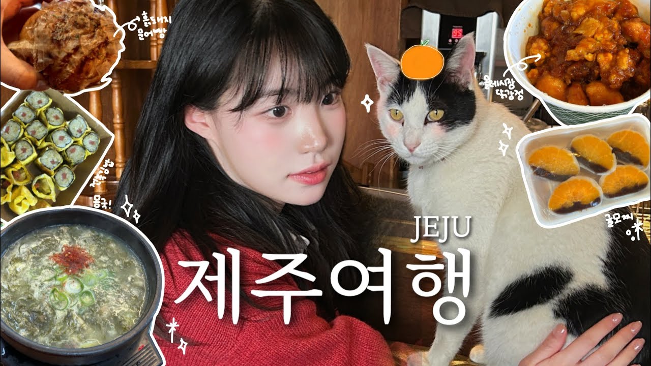 🇰🇷제주도여행,🐈‍⬛고양이가 있는 느좋카페🌤️,이정의댁, 산봉산장, 올레시장, 자쿠지숙소✨