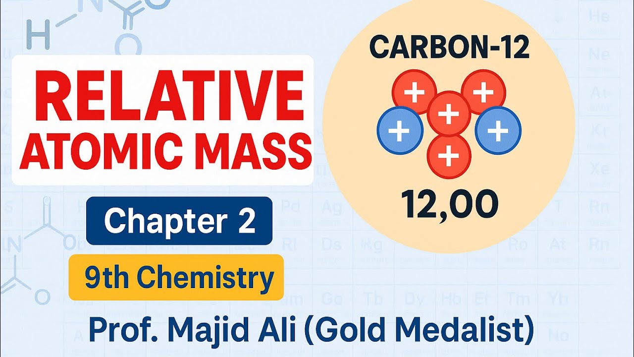 L-14.  Relative Atomic Mass | Chapter 2 | 9th Class Chemistry | Prof. Majid Ali