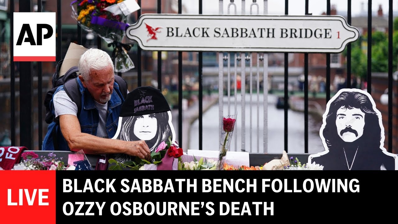 LIVE: View of Birmingham’s Black Sabbath bench following Ozzy Osbourne’s death at 76