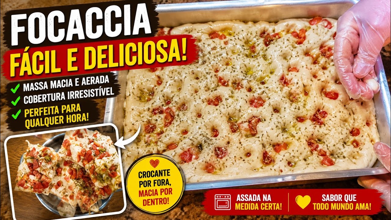 Como Fazer Focaccia Tradicional &ndash; F&aacute;cil e deliciosa