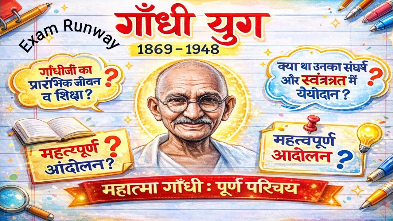 गाँधी युग (1869–1948) पूरा अध्याय 20 मिनट में | Modern History Quick Revision | UPSC/UPPCS/BPSC 