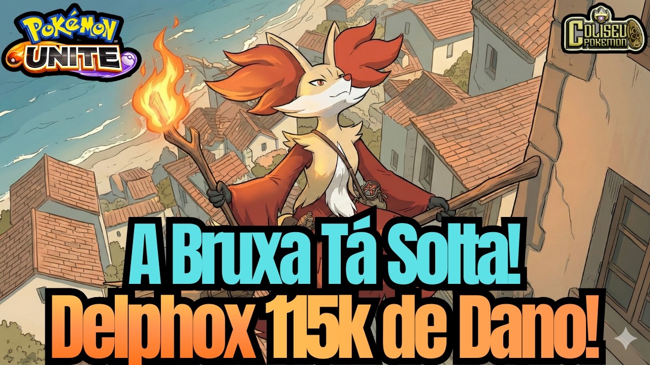 Usei Delphox Livre Pra Spamar Furacão! A Bruxa Tá Solta! Pokemon Unite Gameplay #pokemon