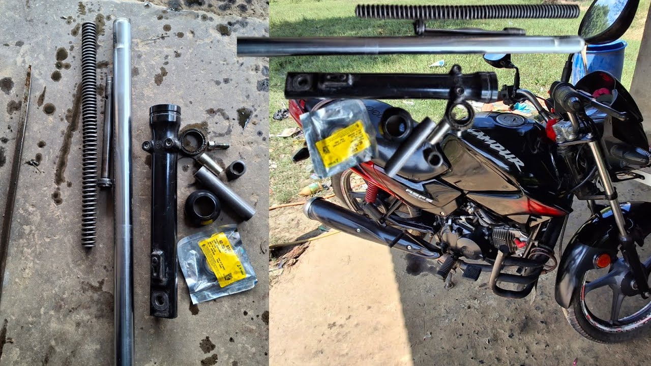 Hero glamour front shocker repair, how to install shocker 