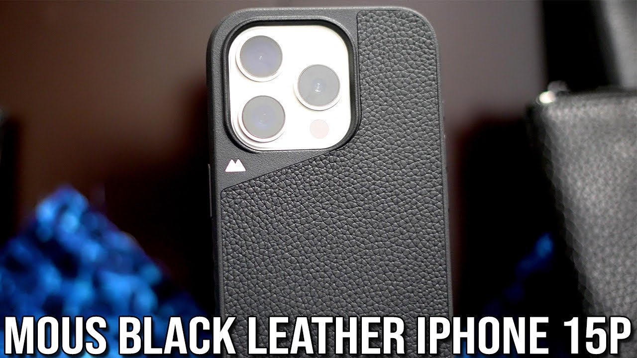 Mous Black Leather iPhone 15 Pro Case