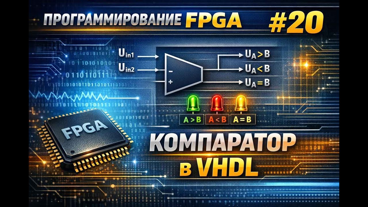#20 Basys2:  FPGA курс | Проект 12 — Компаратор (Comparator) на #FPGA #Basys2 #Xilinx #Spartan #VHDL