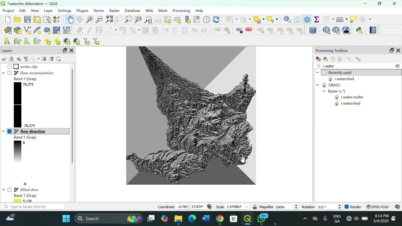 WATERSHED DELIENATION IN Q GIS USING GRASS TOOL BY GEOTECH SOLUTIONS