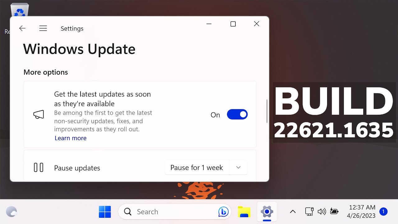 New Windows 11 Update 22621.1635 - New Features in the Main Release