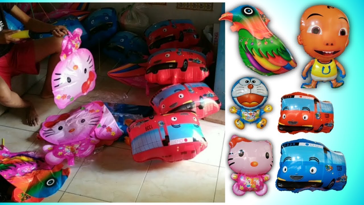 #1 Full video proses mengerjakan balontoys balon karakter tayo mainan anak toys for kids