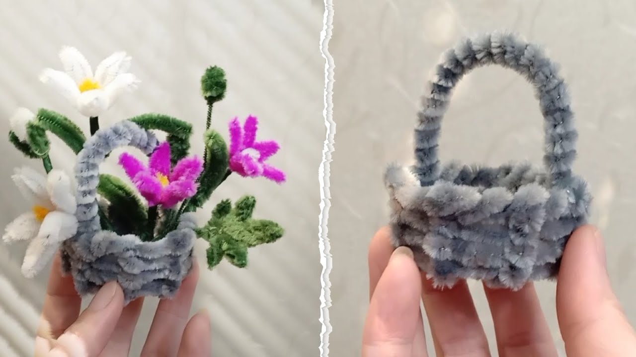 How To Make FLower Basket | DIY Pipe Cleaner
