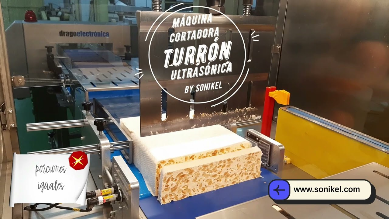 Máquina cortadora de turrón ultrasónica #turrón #torrone