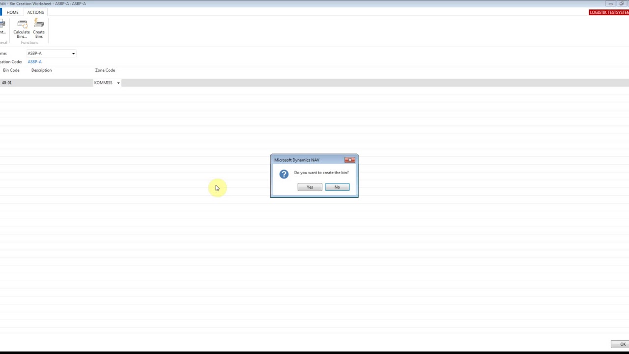 gcs:ERP: Create stock place