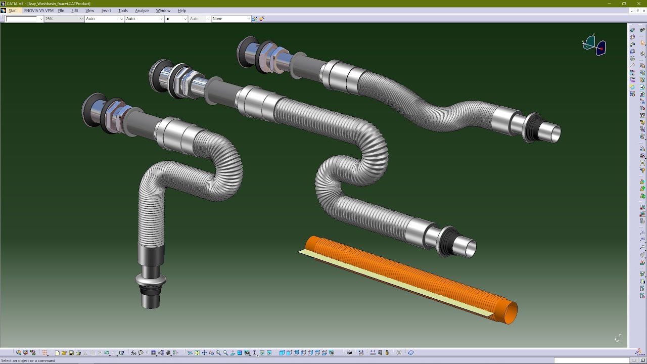 CATIA Wrap Suface를 활용한 세면대 자바라 3D 모델링