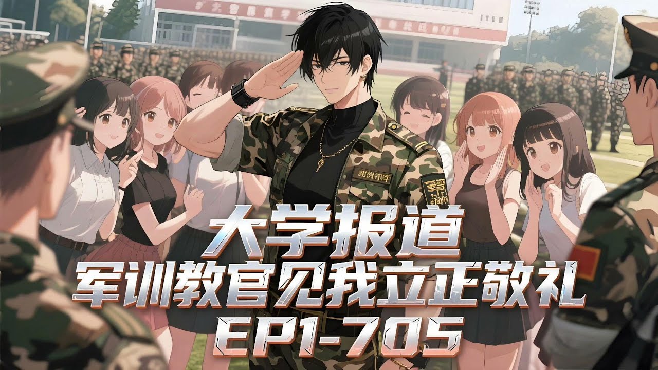 《大学报道，军训教官见我立正敬礼》EP1-705；顾临风来到了女友所在的沪海音乐学院。 报道第一天，女友劈腿出轨，顾临风幡然醒悟，怒斥渣女，暴打奸夫淫妇。#都市#漫画#校花