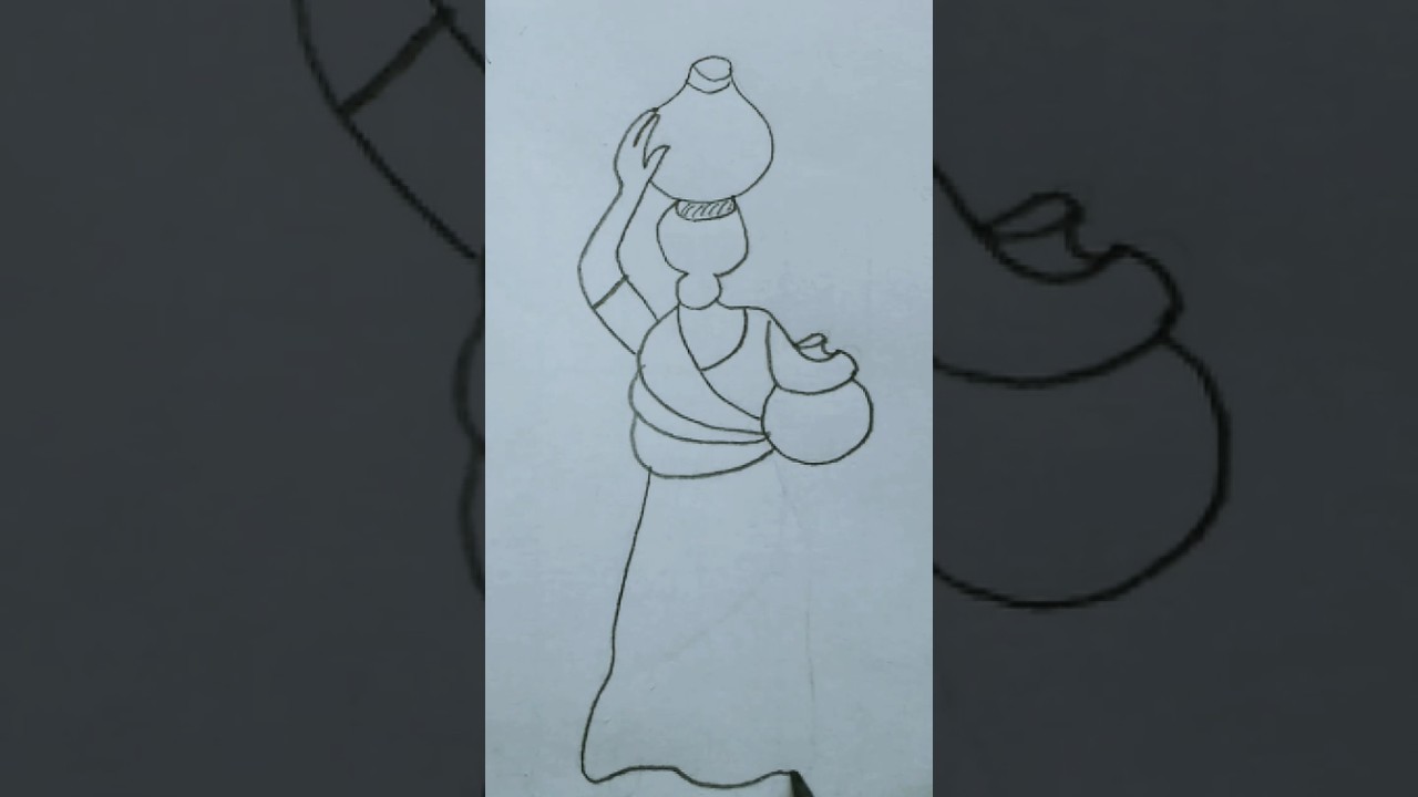 patli kmar py matka line art #kukiart