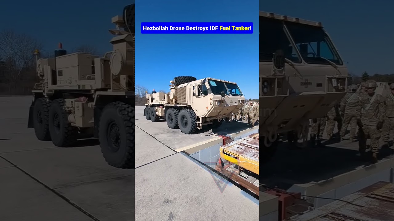 Hezbollah Drone Hits IDF HEMTT Fuel Tanker