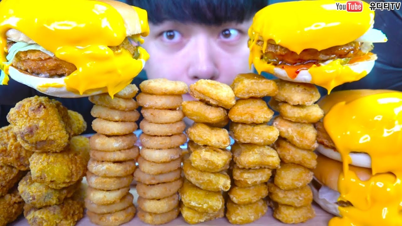 ASMR BURGERKING NEW BURGER & NUGGET & CHICKEN WINGS 버거킹 신메뉴 허니칠리킹치킨버거 & 너겟킹 & 바삭킹 먹방 MUKBANG