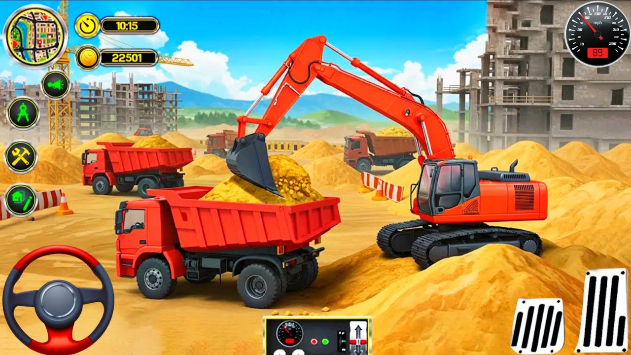 Heavy JCB Excavator Construction Games 2026 | Real City Road Construction Games | Android GamePlay