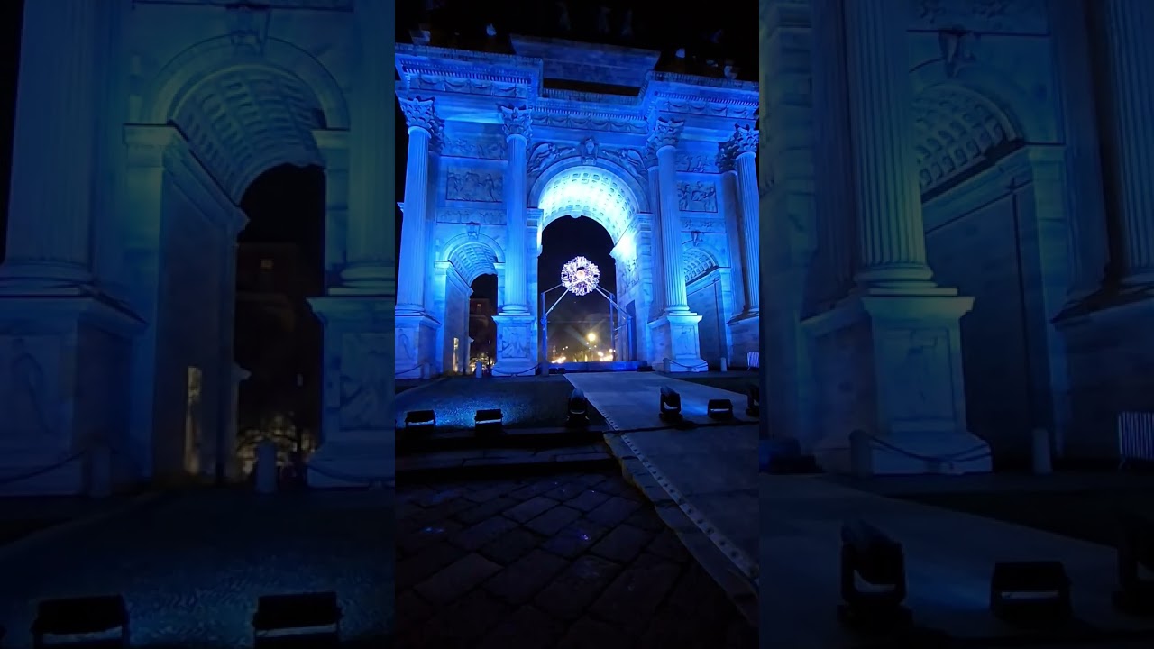 Il braciere olimpico all'Arco della Pace (11-02-2026)