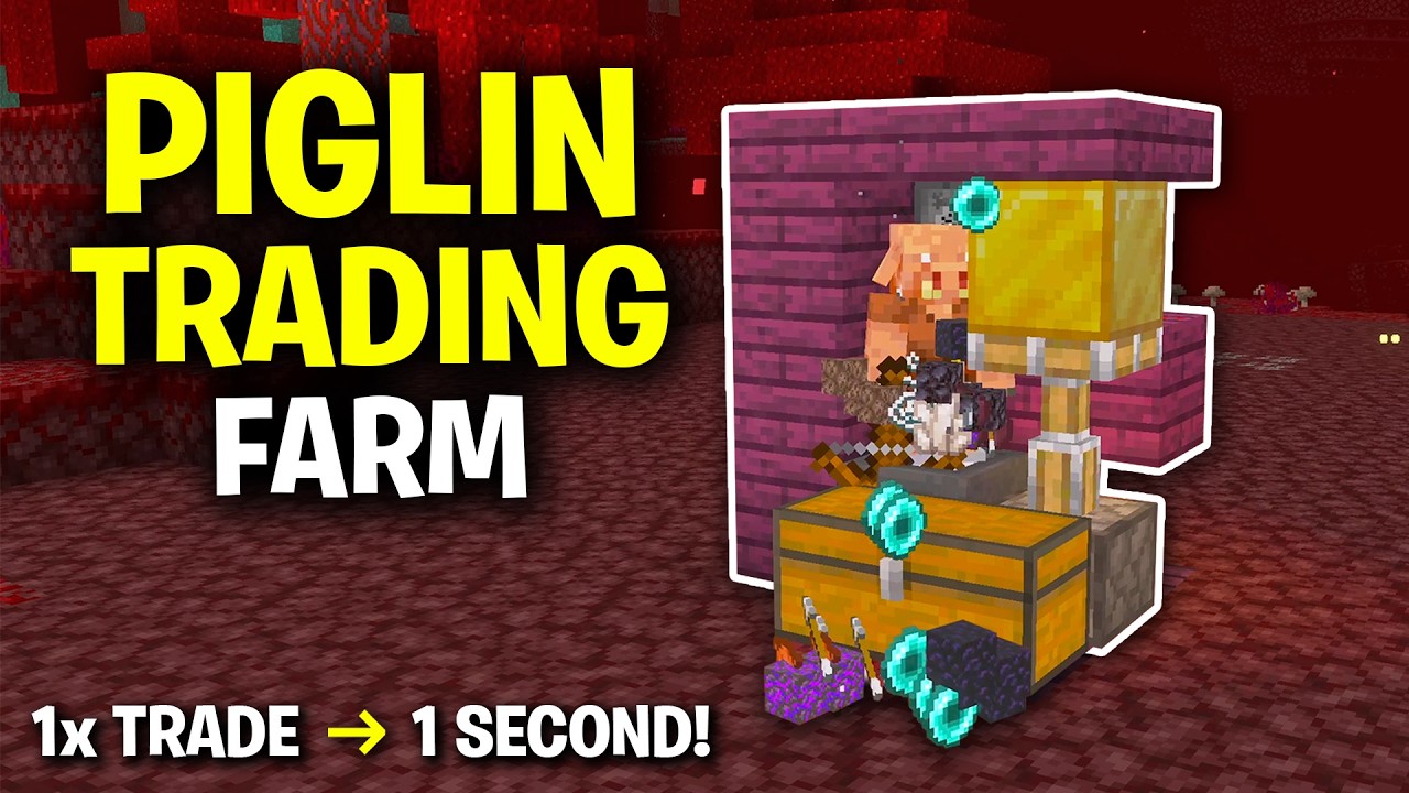 Instant Trade Glitch PIGLIN BARTER FARM - Minecraft Bedrock 26.2+