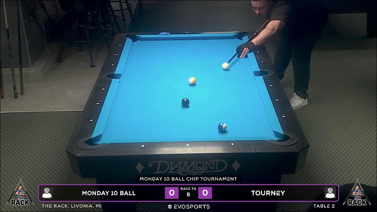 MONDAY 10 BALL vs TOURNEY - THE RACK - TABLE 2 | EvoSports