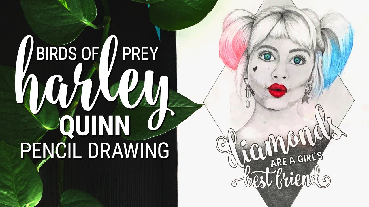 Drawing Harley Quinn » Margot Robbie Birds of Prey Speed Drawing