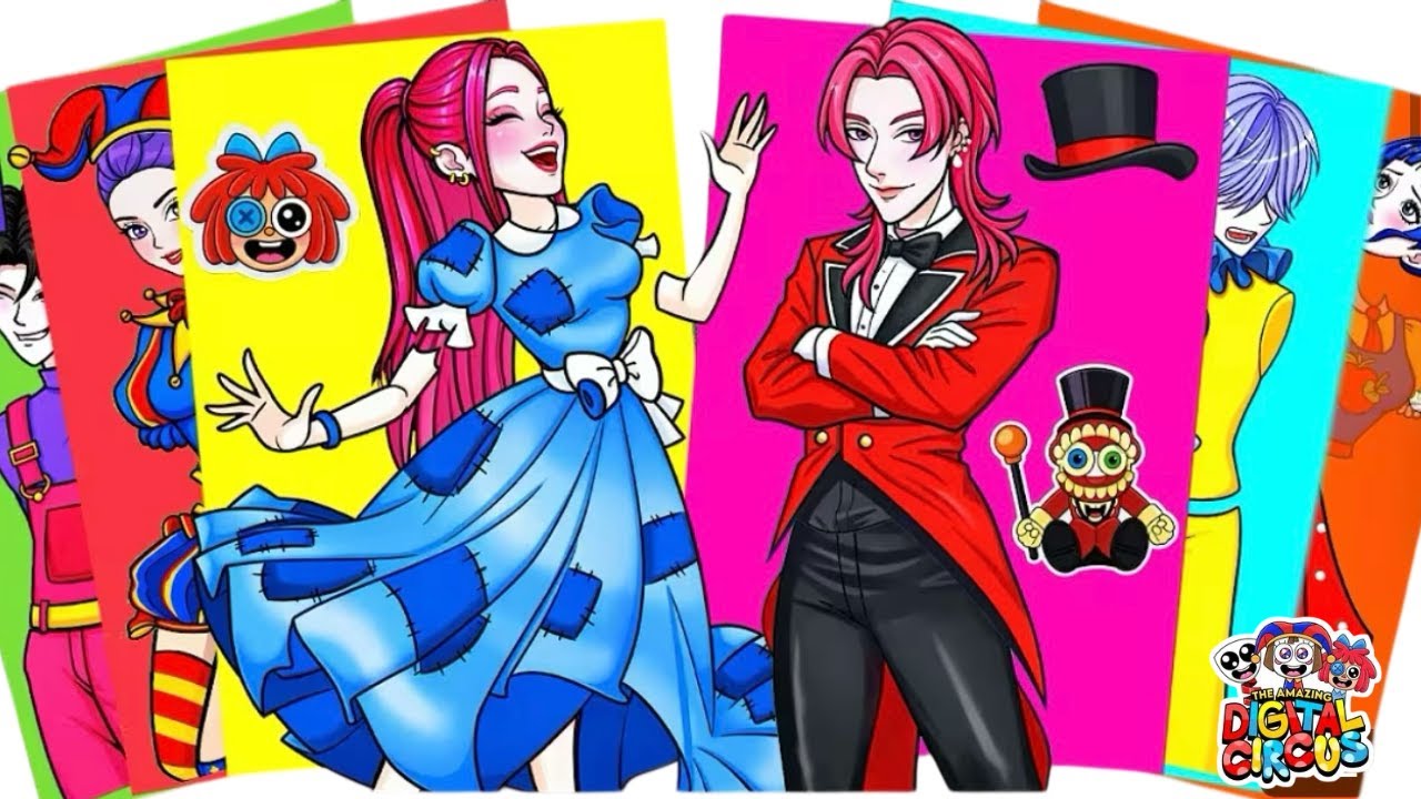 Amazing Digital Circus Fashion with KPop Demon Hunters Sticker | STICKER BOOK DIY
