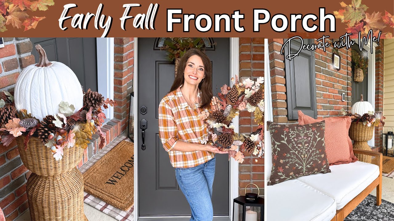 🍂Early Fall Front Porch Decorate & Clean With Me | Cozy Autumn Porch Decorating Ideas 2025