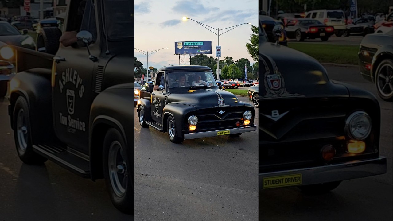 1955 Ford F100 Classic Pickup Truck Drive By Engine Sound Woodward Dream Cruise 2024