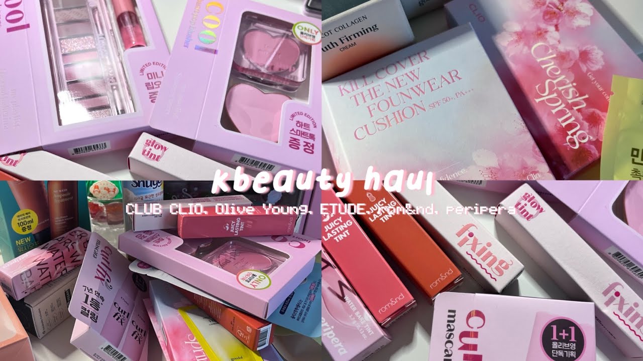 kbeauty haul 💄 CLUB CLIO, Olive Young, ETUDE, rom&nd, peripera