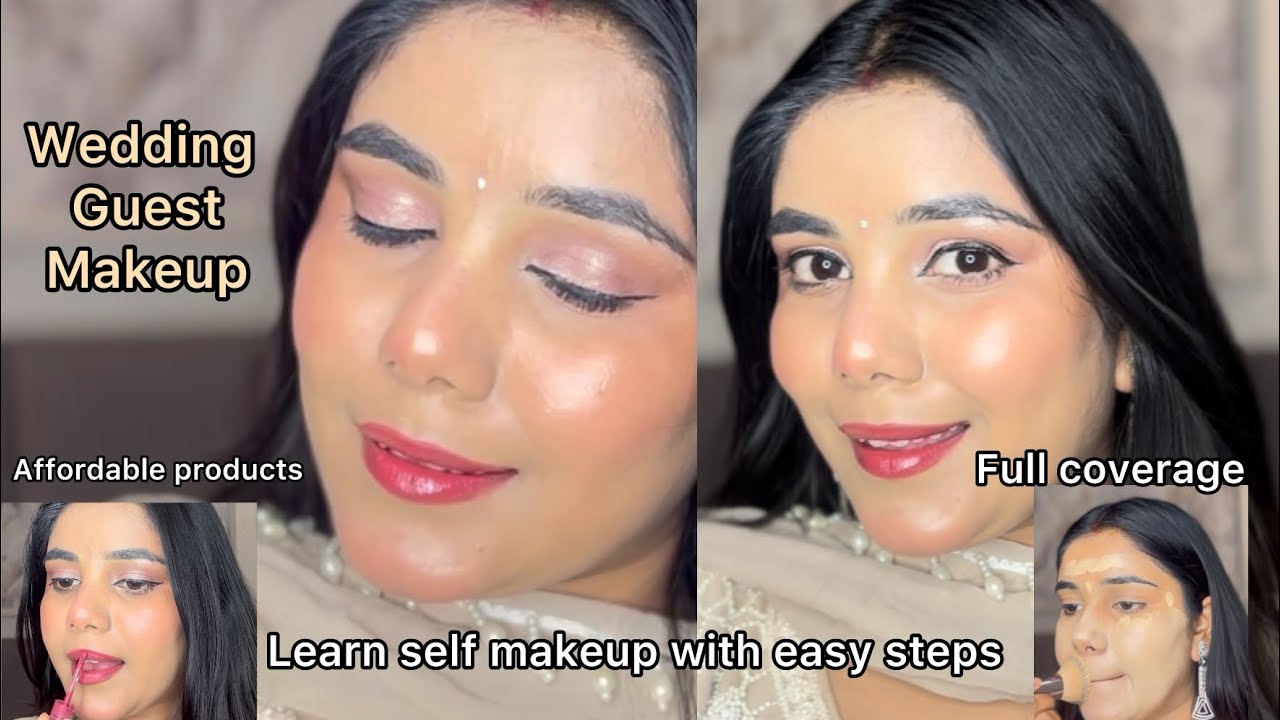 Wedding Guest Makeup tutorial with affordable products😍❤️|| Learn makeup at home with Akansha🫶🏻