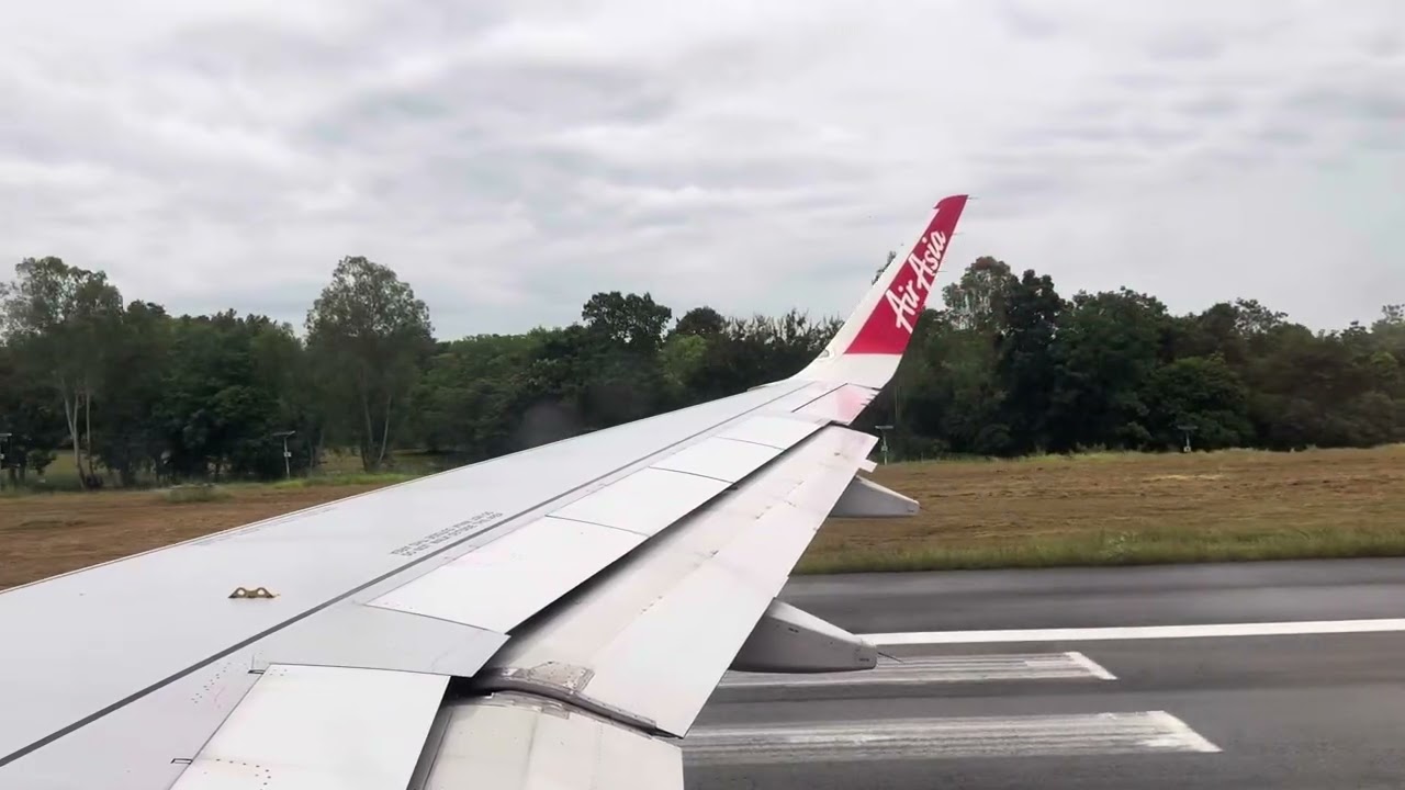 Thai AirAsia A320 full takeoff from Khon Kaen Airport (KKC) to Bangkok-Don Mueang Airport (DMK).