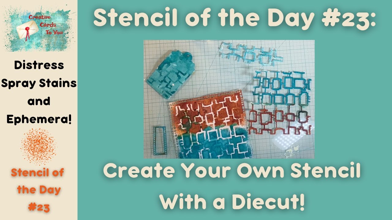 Stencil of the Day#23: CREATE Your Stencil with Seth Apter DieCut & VIBRANT Distress Spray Stains!