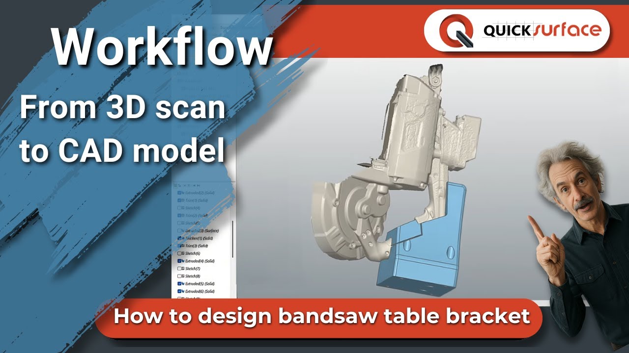Workflow: How to design bandsaw table bracket | QUICKSURFACE