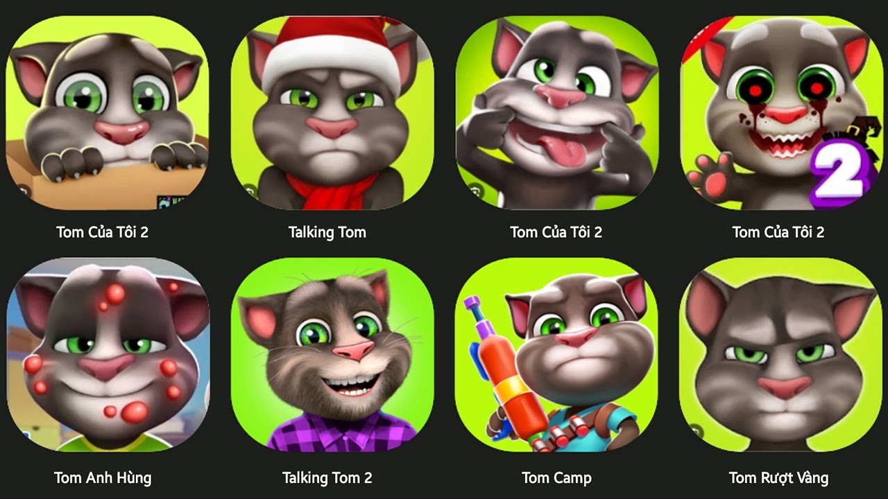 TALKING TOM 1+2+3,TOM BLAST PARK,TOM GOLD RUN,TOM JESKKI,TALKING TOM,TOM FAST,TALKING PIERRE,TOM RUN
