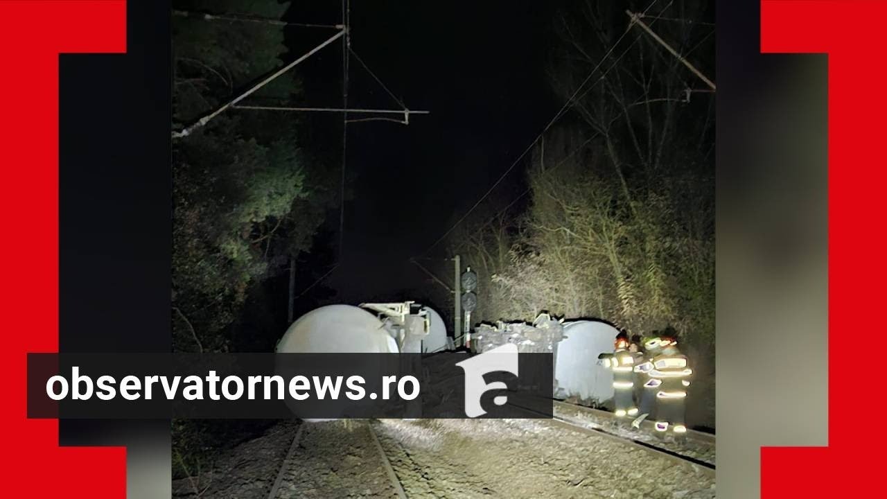 Tehnologia de ultimă generaţie folosită în Mehedinţi, după ce un tren-cisternă a deraiat