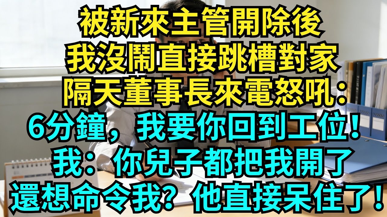 我被新來主管開除後，我沒鬧直接跳槽對家，隔天董事長來電怒吼：6分鐘，我要你回到工位！我：你兒子都把我開了，還想命令我？他直接呆住了!【奇聞秘事】#奇聞#秘事#故事 #职场 #职场故事 #奖金