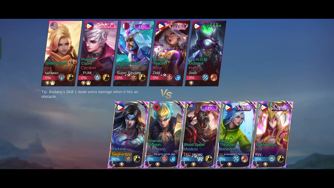 Mobile legends ranked match